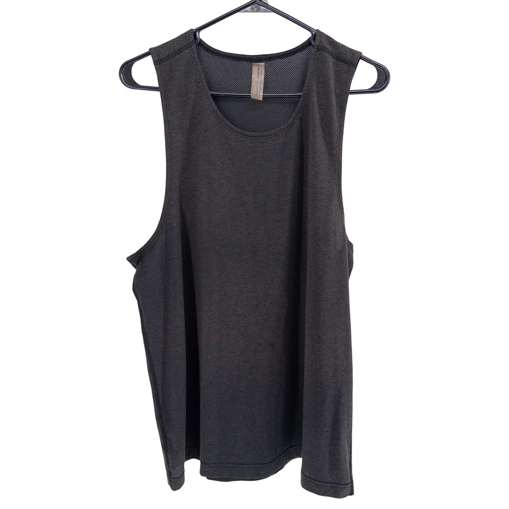 Outdoor Voices Mens M Mesh Tank Top Charcoal Gray Textured Activewear Gorpcore